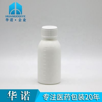 Botão de medicamento líquido branco de 30 ml/50 ml/100 ml PP com corpo em escala e impressão em tela