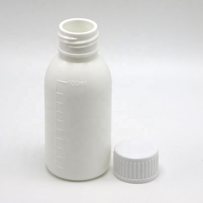 Botão de medicamento líquido branco de 30 ml/50 ml/100 ml PP com corpo em escala e impressão em tela