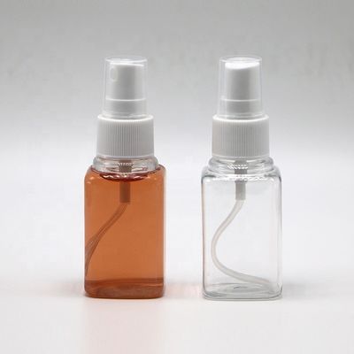 Garrafas à prova de vazamento de desinfetante de mão limpo com capacidade de 30 ml e espelhamento de névoa fina quadrado