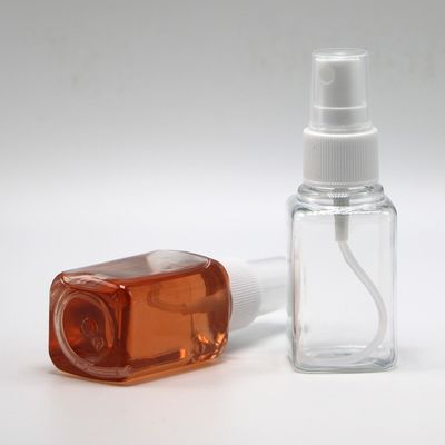 Garrafas à prova de vazamento de desinfetante de mão limpo com capacidade de 30 ml e espelhamento de névoa fina quadrado
