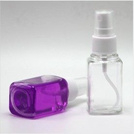 Garrafas à prova de vazamento de desinfetante de mão limpo com capacidade de 30 ml e espelhamento de névoa fina quadrado