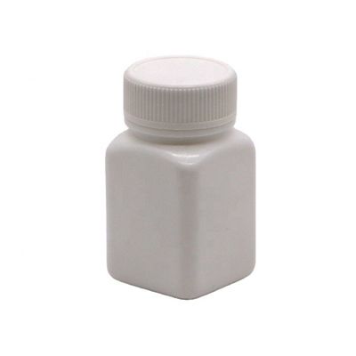 Garrafa de plástico quadrado estéril de 50cc HDPE de pequena capacidade com tampa de parafuso personalizada
