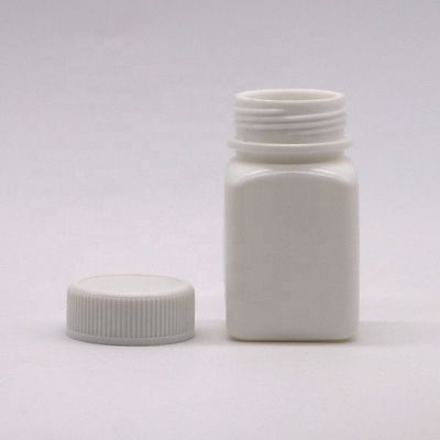 Garrafa de plástico quadrado estéril de 50cc HDPE de pequena capacidade com tampa de parafuso personalizada