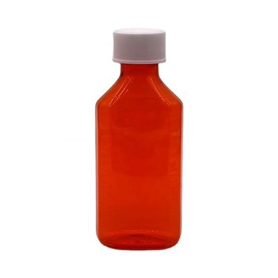 100 ml de PET Ambar/ Orange Maple Cough Syrup Frasco de líquido oral com tampa CRC e vedação térmica