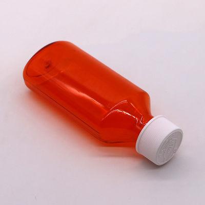 100 ml de PET Ambar/ Orange Maple Cough Syrup Frasco de líquido oral com tampa CRC e vedação térmica