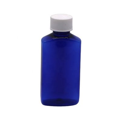 Material de base PET 120 ml quadrado xarope estéril para tosse frasco líquido oral tampa de segurança infantil