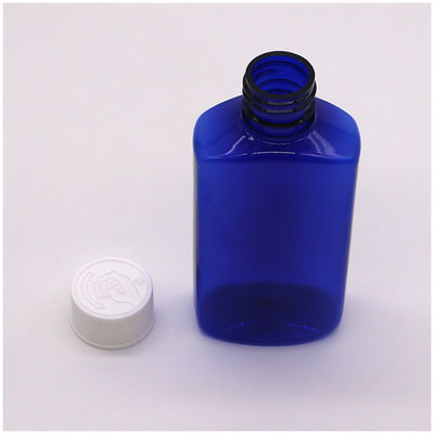Material de base PET 120 ml quadrado xarope estéril para tosse frasco líquido oral tampa de segurança infantil