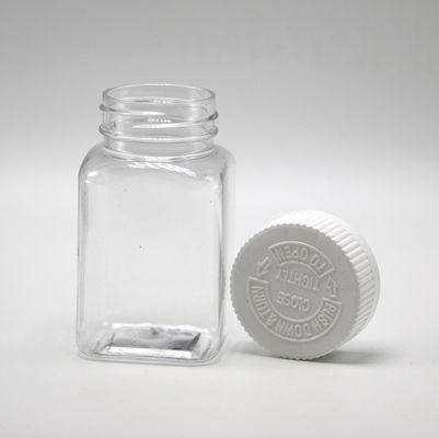 100ml PET Jar Quadrado Pharma de longa duração para armazenamento de açúcar doces