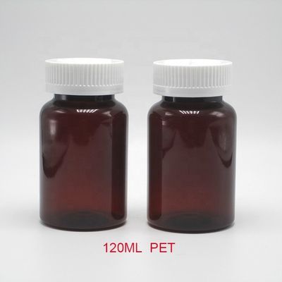 2OZ 60ML PET Ambar Botão de Plástico Negro com Cobertura CRC para Embalagem de Suplemento Medicamentoso