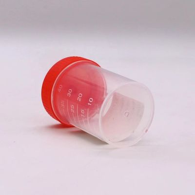 Copo de recolha de fezes de plástico PP de 50 ml/60 ml para frasco de amostra em material de laboratório