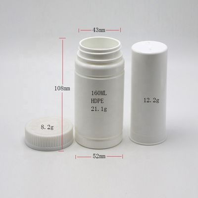 Etiqueta de impressão a cores personalizada para garrafa de plástico de qualidade medicamentosa de PE de 160CC/ML e núcleo interno