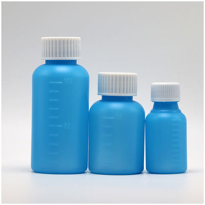100 ml PET Ambar/ Azul xarope para tosse frasco de líquido oral com tampa CRC e vedação térmica