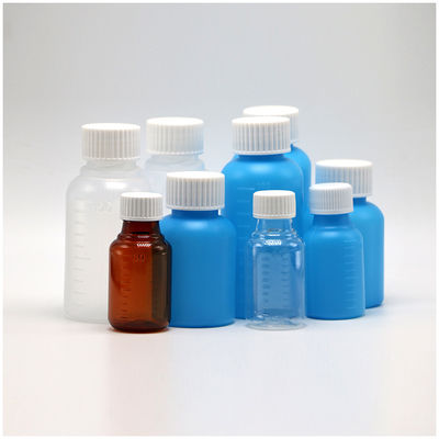 100 ml PET Ambar/ Azul xarope para tosse frasco de líquido oral com tampa CRC e vedação térmica