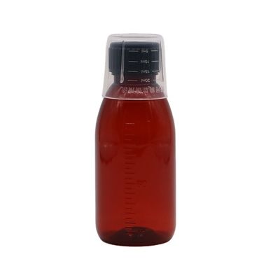 120 mL Ambar Oval Prescrição de garrafa de segurança infantil Cap Material PET para xarope de bordo