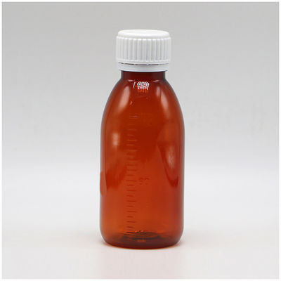 120 mL Ambar Oval Prescrição de garrafa de segurança infantil Cap Material PET para xarope de bordo