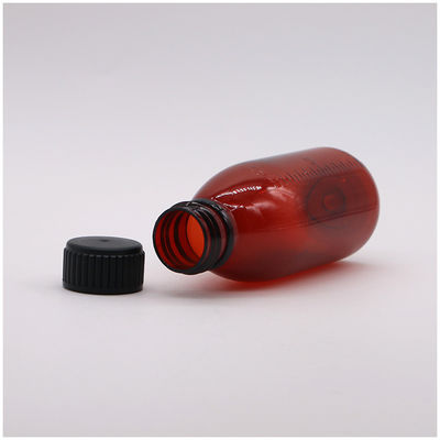 120 mL Ambar Oval Prescrição de garrafa de segurança infantil Cap Material PET para xarope de bordo