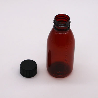 120 mL Ambar Oval Prescrição de garrafa de segurança infantil Cap Material PET para xarope de bordo