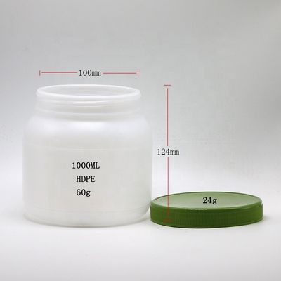 Pão 1L / 4L de boca larga em pó de proteína HDPE Armazenamento de alimentos com tampa de parafuso e forro de indução de calor de alumínio