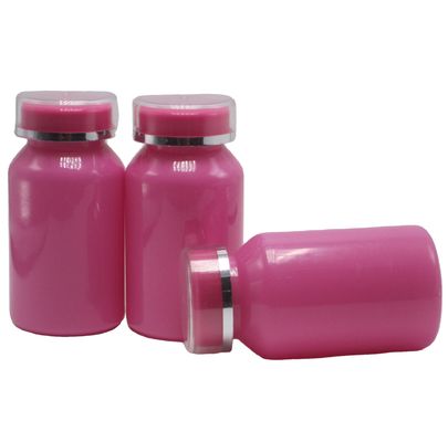 Tamanho personalizado Colar PET 120 ml Botão medicinal de plástico brilhante com duas camadas de PS Cap