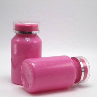 Tamanho personalizado Colar PET 120 ml Botão medicinal de plástico brilhante com duas camadas de PS Cap