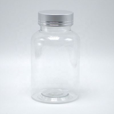 Botelhas de plástico PET Boston Redondo Recipientes de medicamentos brancos/transparentes com tampas à prova de crianças