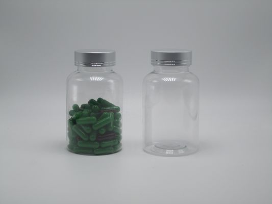 Botelhas de plástico PET Boston Redondo Recipientes de medicamentos brancos/transparentes com tampas à prova de crianças