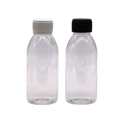 150 ml de PET Oval Ambar Prescrição Farmácia Medicamento Líquido Recipiente em Escala com Cobertura