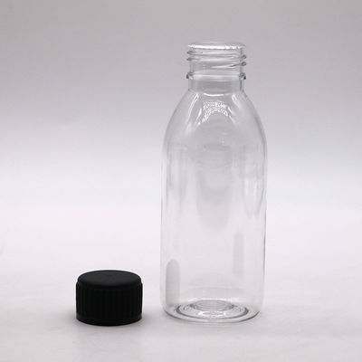 150 ml de PET Oval Ambar Prescrição Farmácia Medicamento Líquido Recipiente em Escala com Cobertura