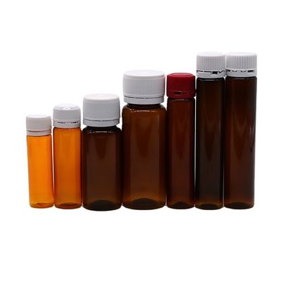 Garrafa de plástico líquido oral de forma redonda de 30 ml PET de qualidade alimentar com tampa à prova de adulteração