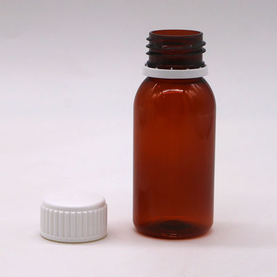 60 ml Ambar Redondo Farmácia Prescrição PET Medicamento Líquido Container Escalado com Cobertura