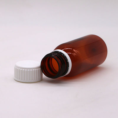 60 ml Ambar Redondo Farmácia Prescrição PET Medicamento Líquido Container Escalado com Cobertura