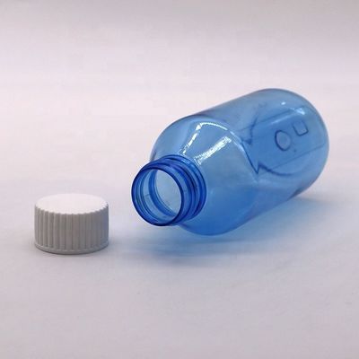 Garrafa PET de xarope para tosse de qualidade farmacêutica com tampa de parafuso e logotipo personalizado