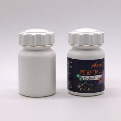 225 ml redondo 7.5 oz plástico HDPE recipiente de remédio Suplemento porta garrafa tampa de engrenagem