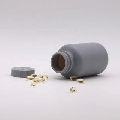 Garrafa de plástico cinza prateado de 200 ml de HDPE para embalagens de medicamentos sólidos personalizáveis