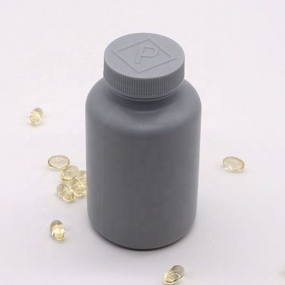 Garrafa de plástico cinza prateado de 200 ml de HDPE para embalagens de medicamentos sólidos personalizáveis