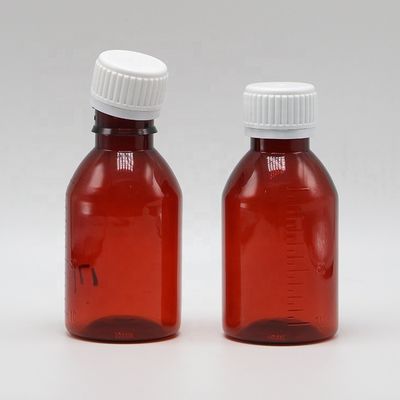 Logotipo personalizado Botão de xarope para tosse PET de 100 ml de grau farmacêutico com tampa de parafuso