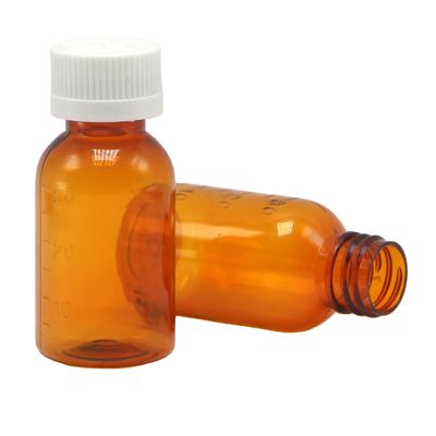 Óleo de tabaco de alta qualidade 30 ml PET Ambar Sirupa de plástico líquido com tampa de parafuso