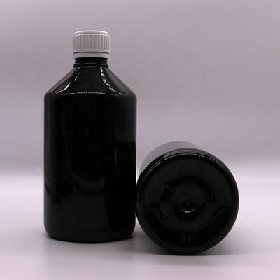 500 ml/16.9 oz PET frasco de xarope plástico líquido suplemento medicamento recipiente com tampa