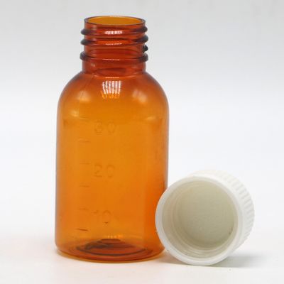 Óleo de tabaco de alta qualidade 30 ml PET Ambar Sirupa de plástico líquido com tampa de parafuso