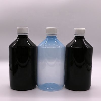 500 ml/16.9 oz PET frasco de xarope plástico líquido suplemento medicamento recipiente com tampa