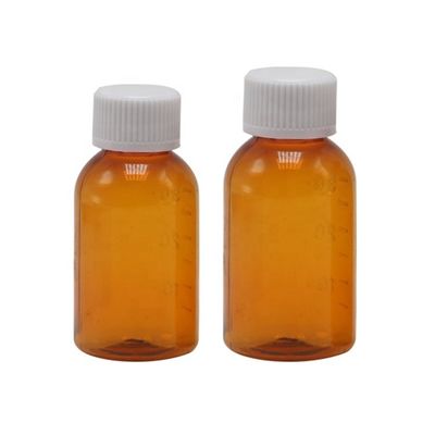 Óleo de tabaco de alta qualidade 30 ml PET Ambar Sirupa de plástico líquido com tampa de parafuso
