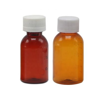 Óleo de tabaco de alta qualidade 30 ml PET Ambar Sirupa de plástico líquido com tampa de parafuso
