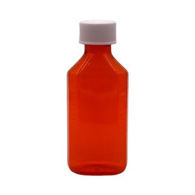 100 cc PET Amber/ Orange Maple Cough Syrup Frasco de líquido oral com tampa CRC e vedação térmica