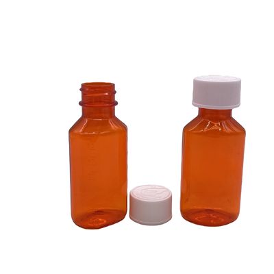 Botelha líquida para medicamentos de plástico PET de 60 ml com tampa à prova de crianças e impressão em tela