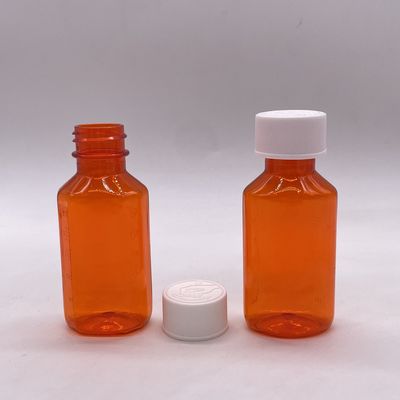 Botelha líquida para medicamentos de plástico PET de 60 ml com tampa à prova de crianças e impressão em tela
