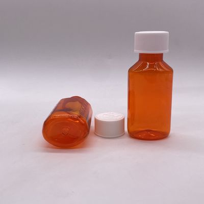 Botelha líquida para medicamentos de plástico PET de 60 ml com tampa à prova de crianças e impressão em tela