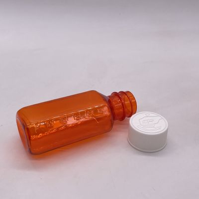 Botelha líquida para medicamentos de plástico PET de 60 ml com tampa à prova de crianças e impressão em tela