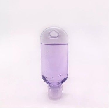 Container de lavagem de mãos PET de 50 mL transparente, portátil, recarregável e vazio, frasco de viagem com gancho