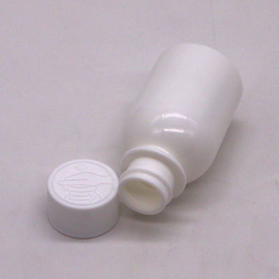 Recipiente com tampa à prova de crianças 60 ml PE Frasco de medicamento líquido oral branco para xarope para tosse