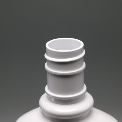 Garrafa de enxaguante bucal de plástico PET de pescoço comprido branco com capacidade de 250 ml e impressão em tela